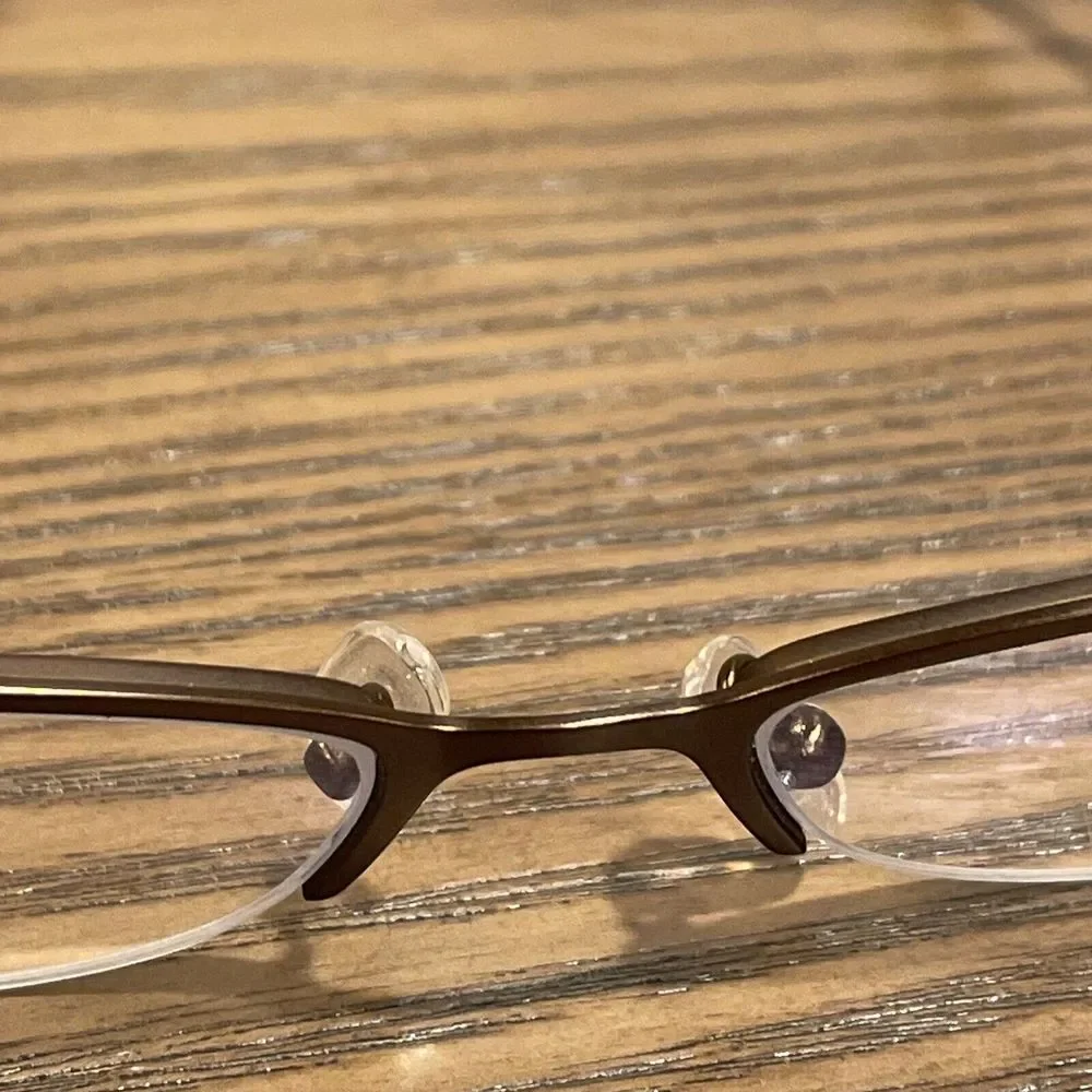 Chelsea Morgan Eyeglass Frames Only 51-17-135 CM813 BR Brown Half Rim Green